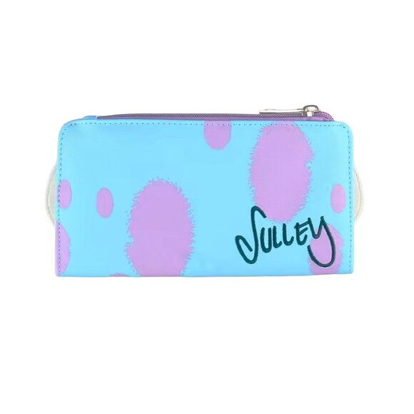 Disney Monsters Inc. Sulley 3D Horns Snap Closure Faux Leather Zip Wallet Pixar - Picture 3 of 5